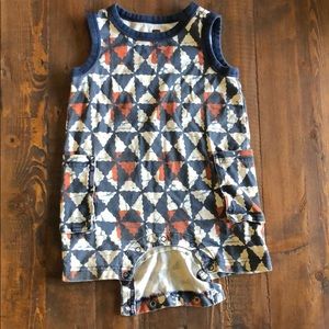 Tea Collection Sleeveless Blue and Orange Romper